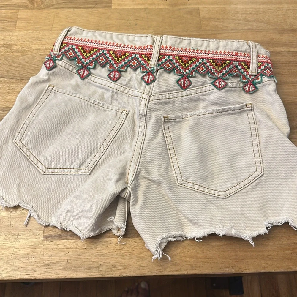 FREE PEOPLE We The Free Aztek Borderline denim shorts